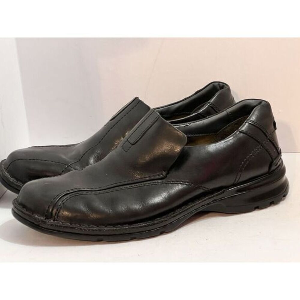 Clarks Slip On ShoesMens 9.5W Black‎ Leather 9.5 W Comfort Oxford Dress Loafers